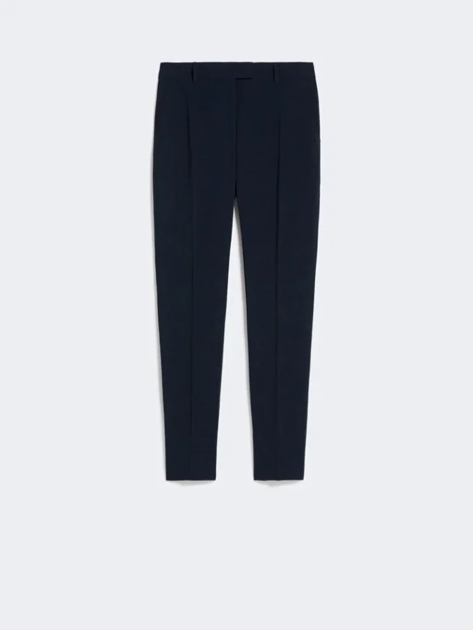 Straight-fit cady trousers, navy