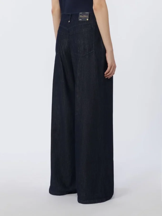 Straight-fit cotton denim jeans, ultramarine