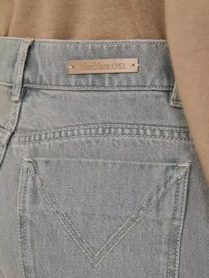 Straight-fit denim trousers, black