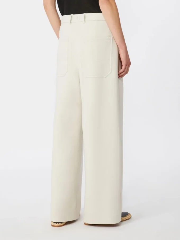 Straight-fit scuba jersey trousers, beige