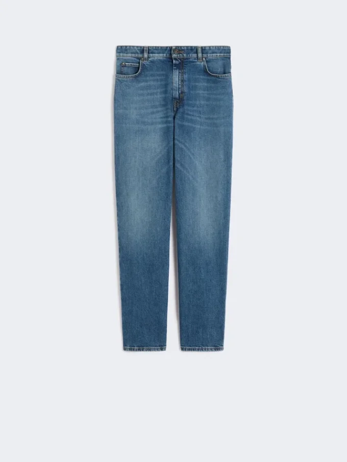 Straight-leg denim jeans, navy