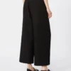 Stretch cotton and linen trousers, black