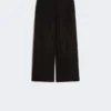 Stretch cotton and linen trousers, black
