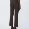 Stretch cotton and viscose trousers, dark green