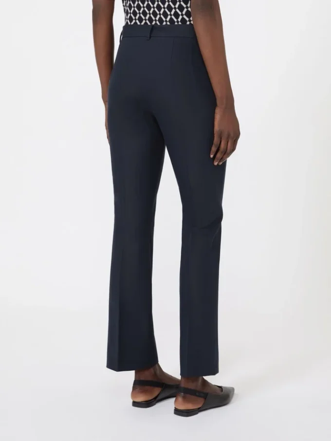Stretch cotton and viscose trousers, ultramarine