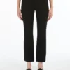 Stretch cotton-blend trousers, black