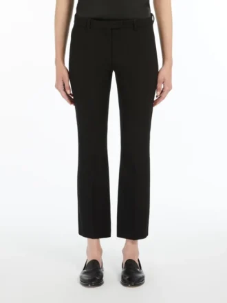 Stretch cotton-blend trousers, black