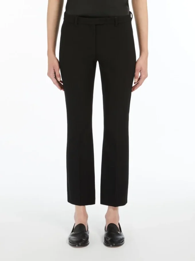 Stretch cotton-blend trousers, black