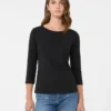 Stretch cotton t-shirt, black