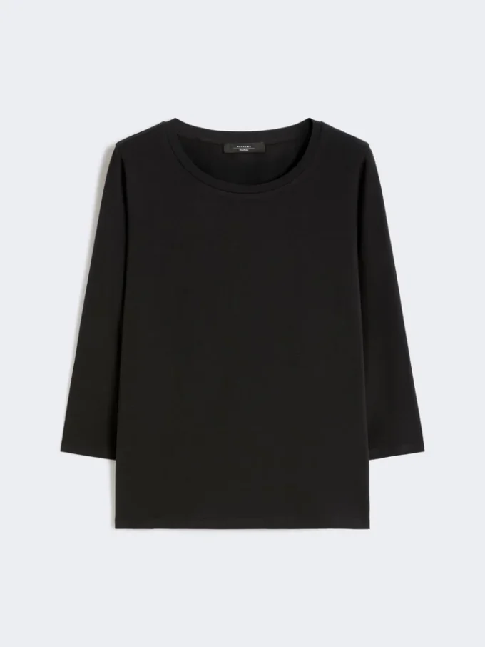Stretch cotton t-shirt, black