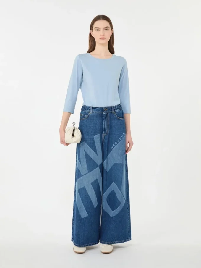 Stretch cotton t-shirt, light blue