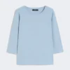 Stretch cotton t-shirt, light blue
