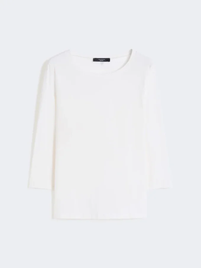 Stretch cotton t-shirt, white