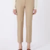 Stretch cotton trousers, camel