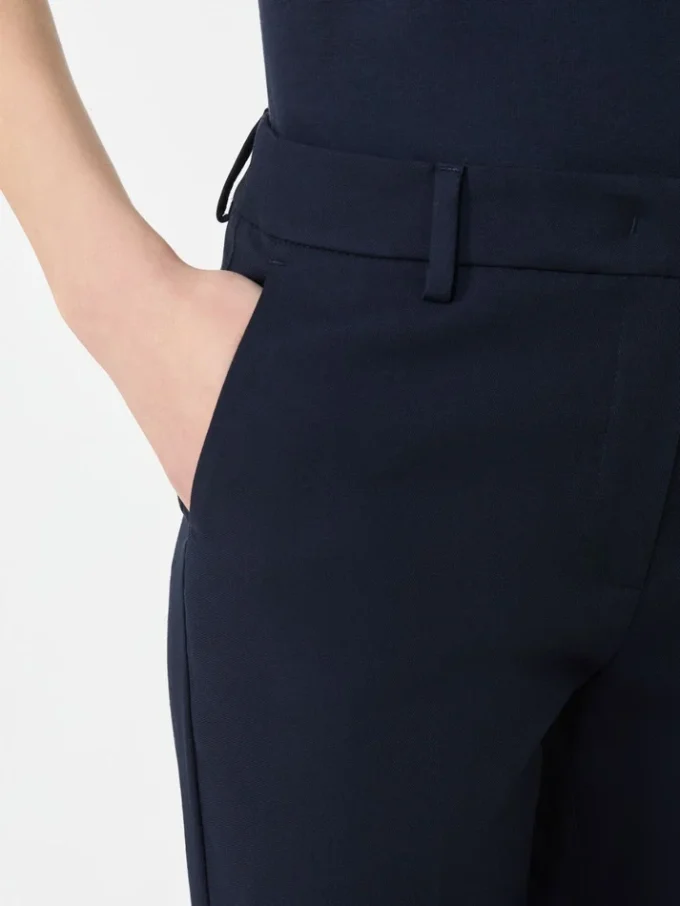 Stretch cotton trousers, navy