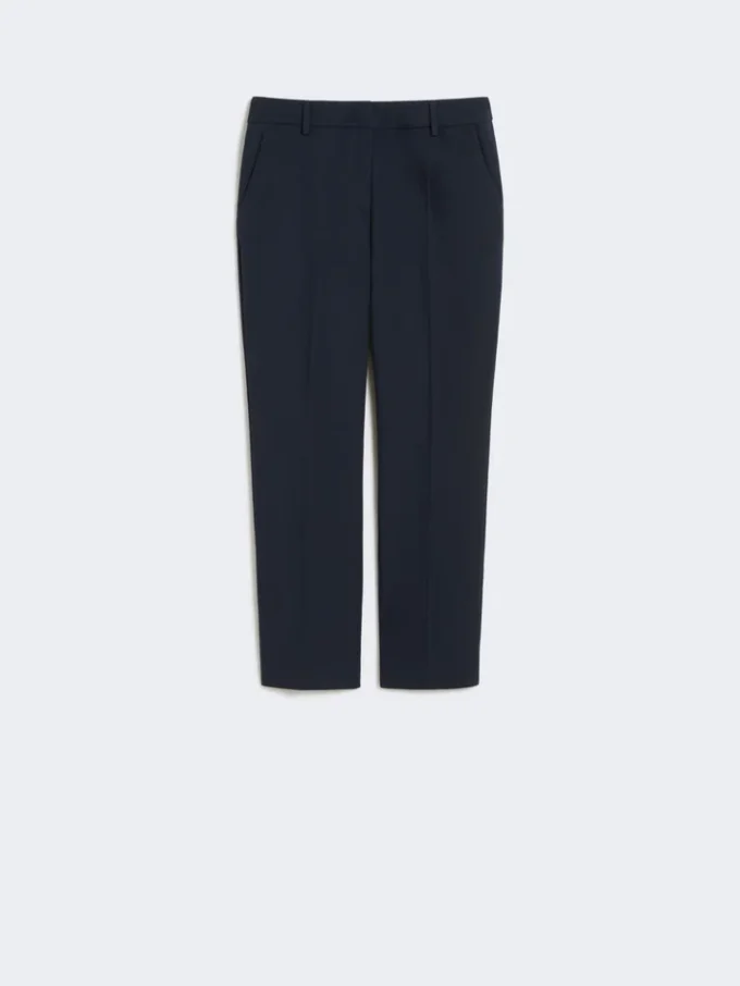 Stretch cotton trousers, navy