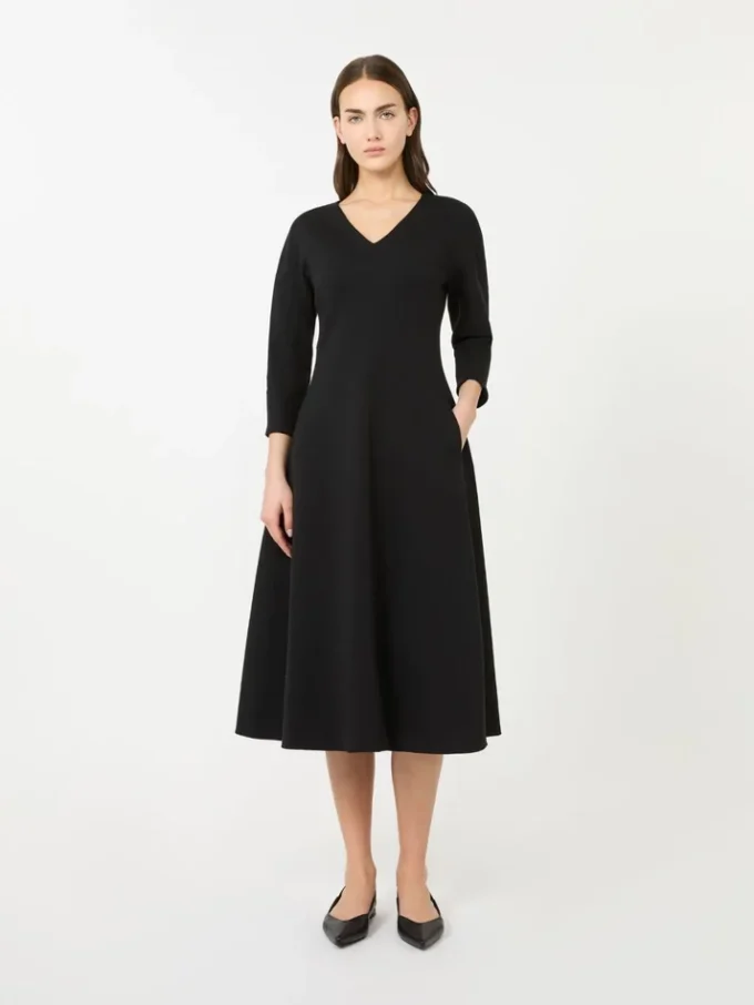Stretch jersey dress, black