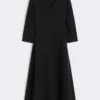 Stretch jersey dress, black