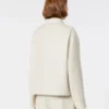 Stretch linen and cotton jacket, ivory