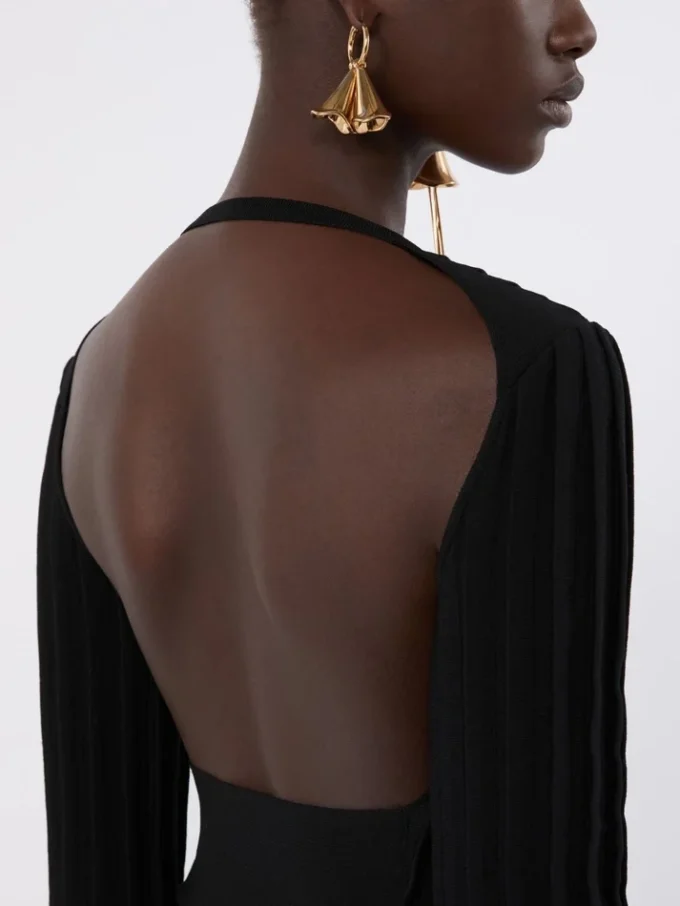 Stretch viscose crop top, black Stretch viscose crop top, black