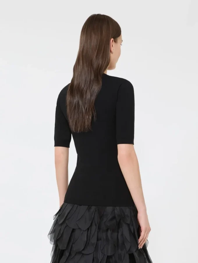 Stretch viscose jumper, black Stretch viscose jumper, black