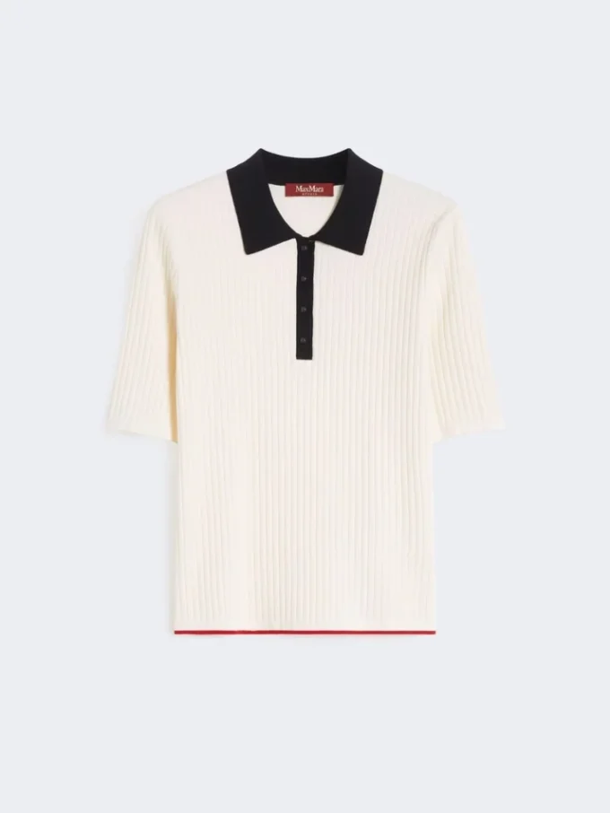 Stretch viscose jumper, white blue Stretch viscose jumper, white blue