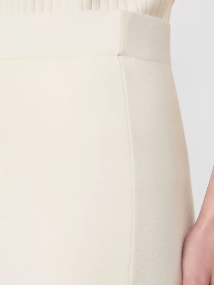 Stretch viscose pencil skirt, white