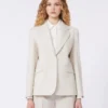Stretch wool blazer, sand