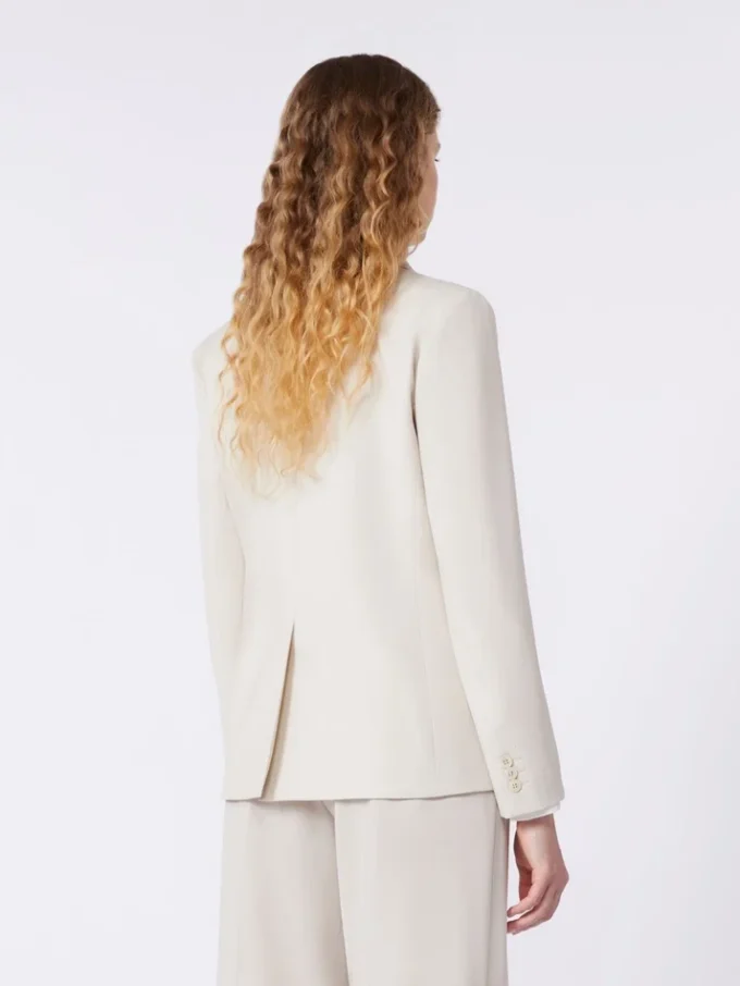 Stretch wool blazer, sand