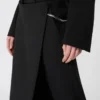 Stretch wool trousers with removable panel, black