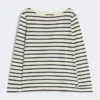 Striped cotton t-shirt, ivory