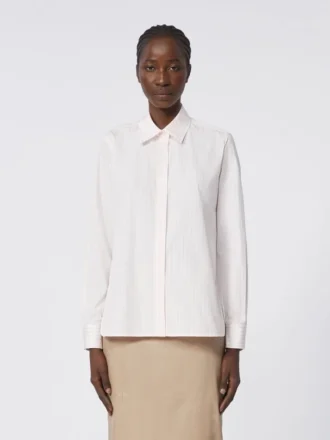 Striped poplin shirt, pink