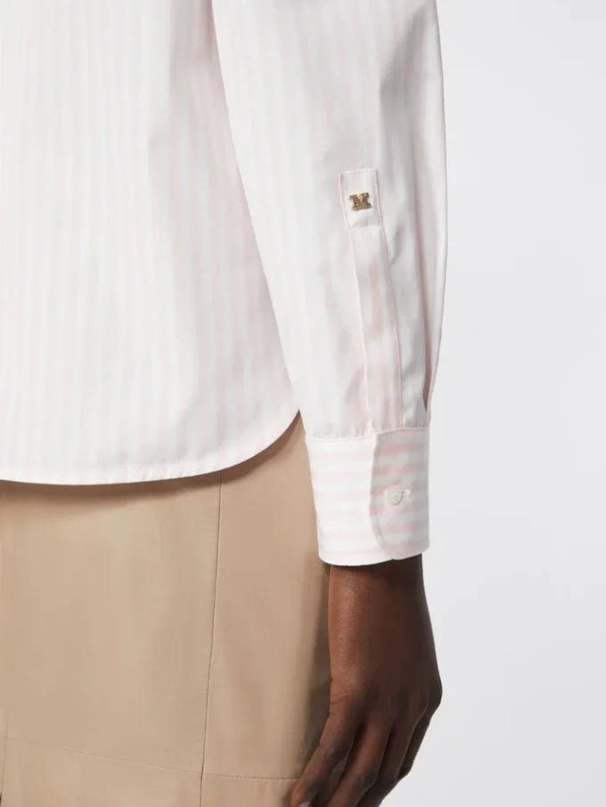 Striped poplin shirt, pink