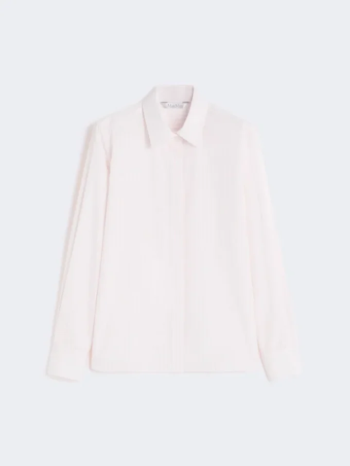 Striped poplin shirt, pink
