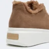Suede and teddy fabric trainers, hazelnut brown