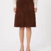 Suede midi skirt, chocolate Suede midi skirt, chocolate