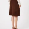Suede midi skirt, chocolate Suede midi skirt, chocolate