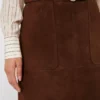 Suede midi skirt, chocolate Suede midi skirt, chocolate