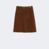 Suede midi skirt, chocolate Suede midi skirt, chocolate