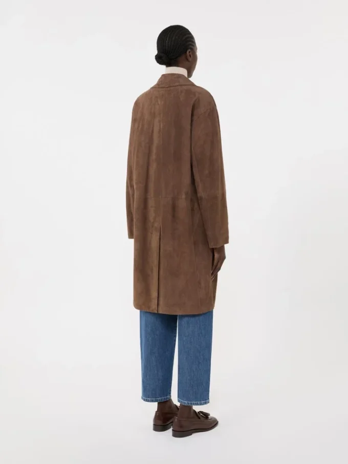 Suede overcoat, brown