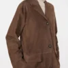 Suede overcoat, brown