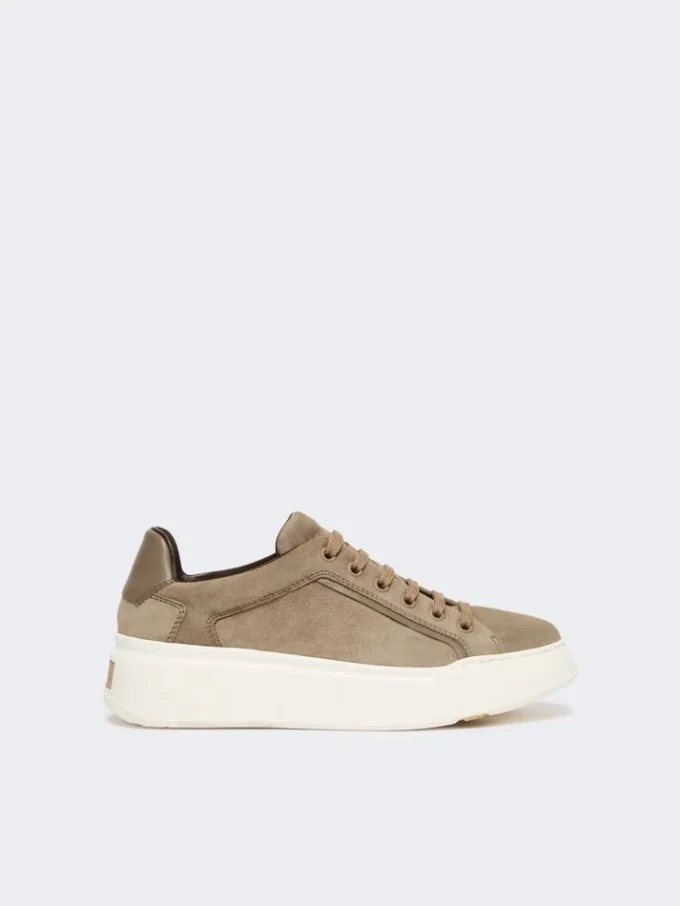 Suede sneakers, mud