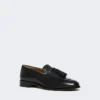 Tasselled leather loafers, black