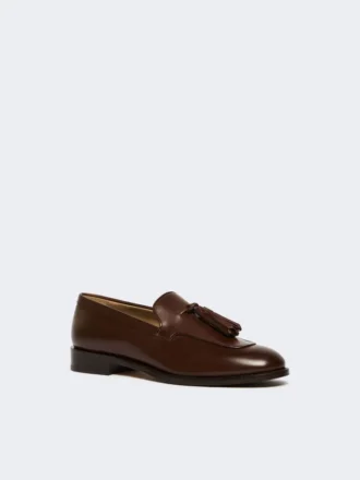 Tasselled leather loafers, cocoa