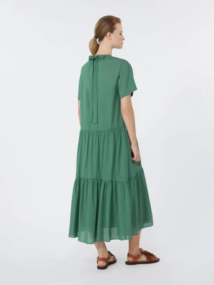 Technical cotton canvas dress, green