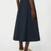 Technical fabric and jersey skirt, navy Technical fabric and jersey skirt, navy