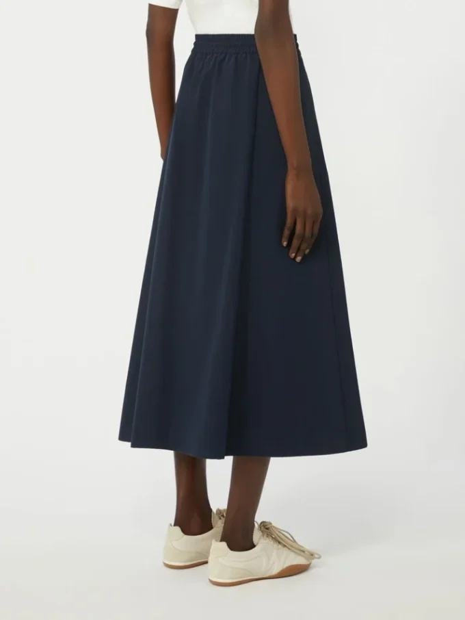 Technical fabric and jersey skirt, navy Technical fabric and jersey skirt, navy