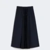 Technical fabric and jersey skirt, navy Technical fabric and jersey skirt, navy