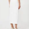 Technical jersey pencil skirt, optical white