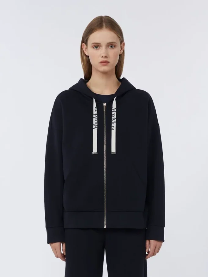 Technical jersey zip-up sweatshirt, ultramarine